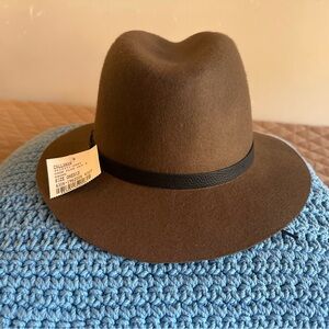 Brown Fedora Hat with Black Band